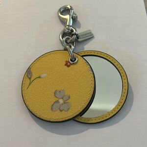 COACH Yellow Double Sided Mirror Keychain